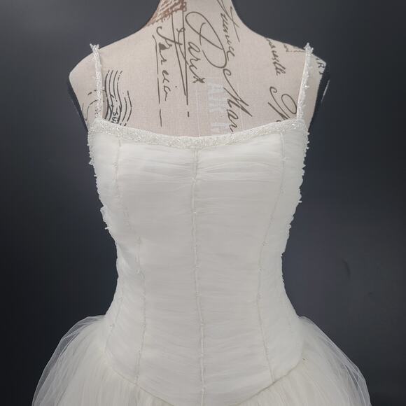 Cache Vintage Beaded Fairy Whimsical Prom Wedding dress Ivory Size 4 ren Faire - Picture 11 of 16